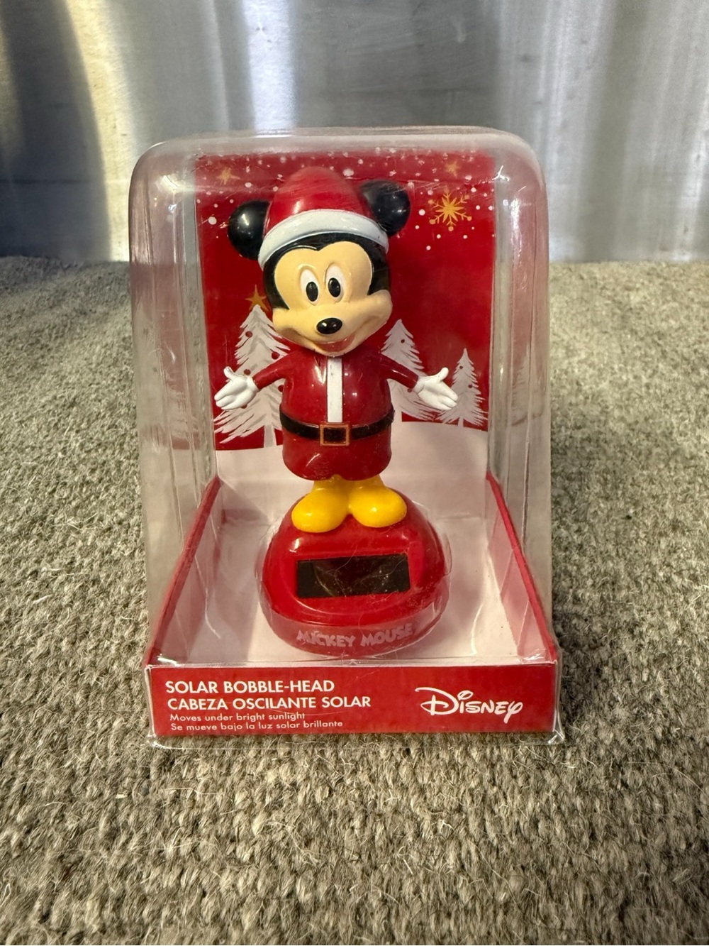 Disney Red and White Holiday Solar Bobble-Head Box
